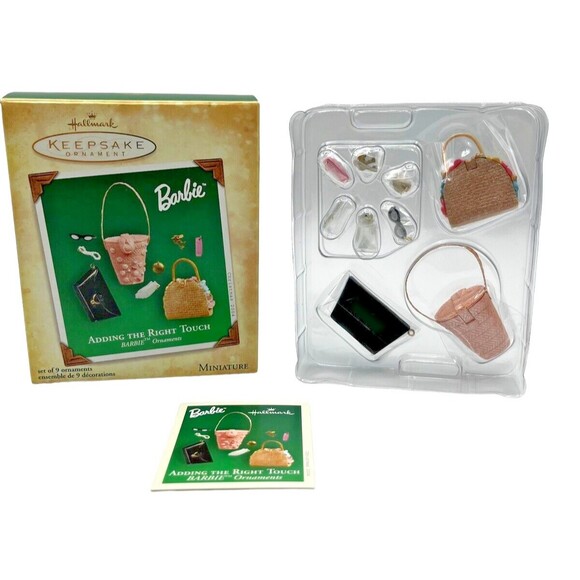 2004 Barbie Hallmark Keepsake Ornament Adding the Right Touch Set of 9 RETIRED - Picture 1 of 8